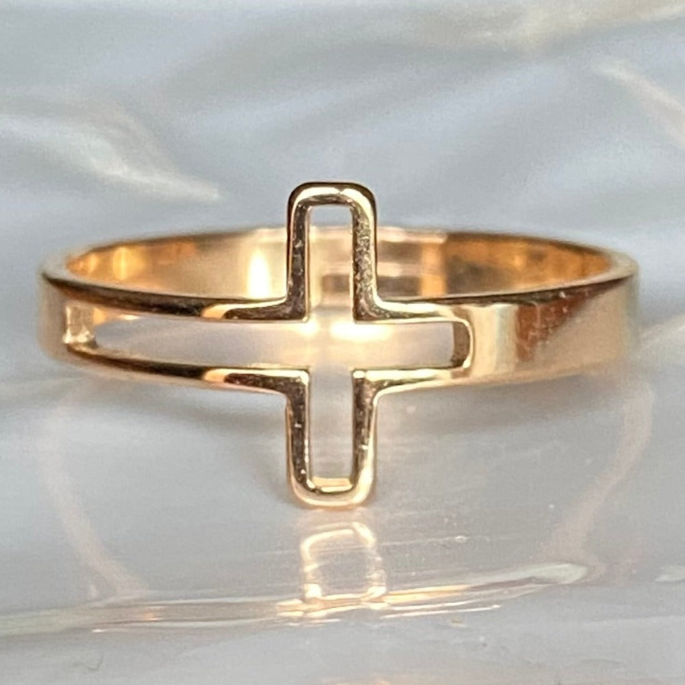 Bague croix ajustable en acier inoxydable