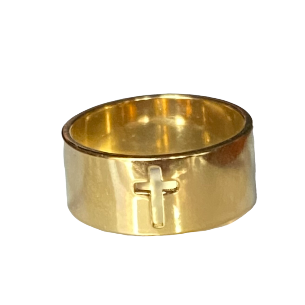 Bague croix, homme ou femme en acier inoxydable